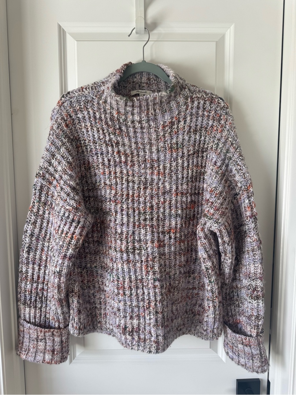 Madewell- Cozy Marled Lavender Multi-Color Knit Sweater